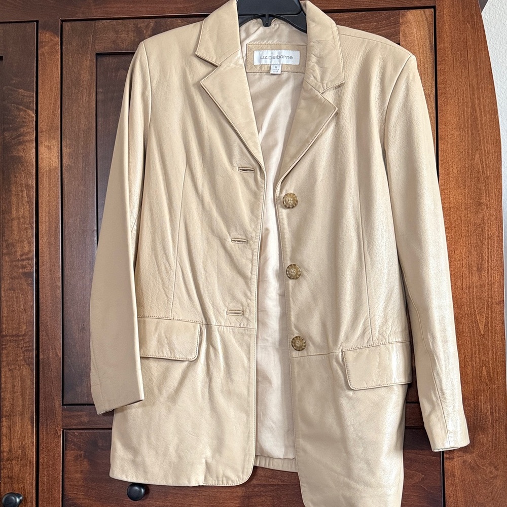 Liz Claiborne Light Tan Leather Jacket